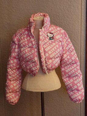 Hello kitty cropped pink jacket